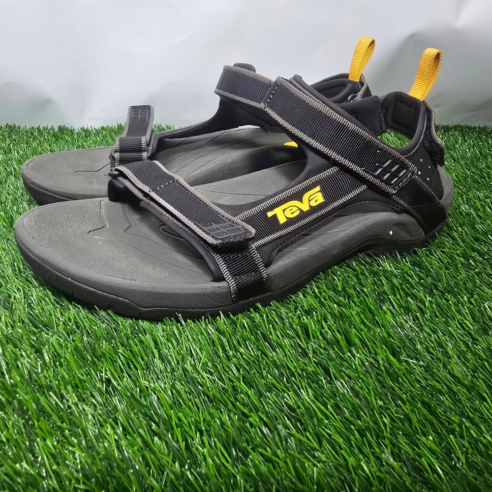 Teva Size 12 Black Tanza Sport Sandals Mens Hiking Outdoor Shoc Pad 4141